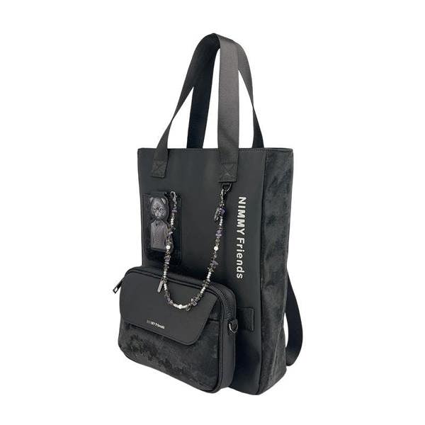 Nimmy Friends Nimmy Magnetic Fashion Series Combo Black Cat Laptop Backpack with Detachable Pouch Black - N-CXMC-STSJDNBZH-03