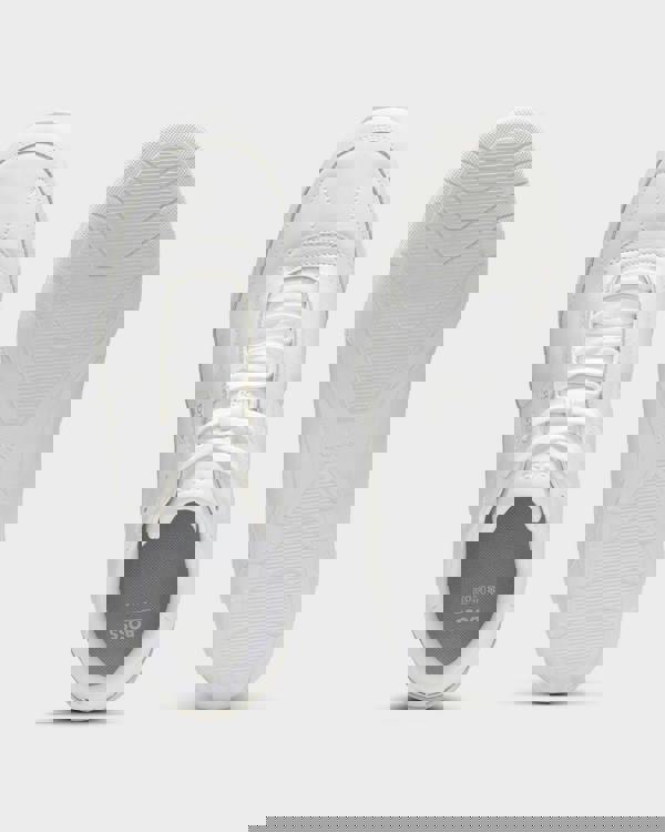 BOSS Orange Jaylen Mens Leather Trainers with Logo Detail - White 100