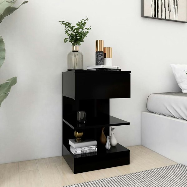 Berkfield Bedside Cabinet Black 40x35x65 cm Engineered Wood