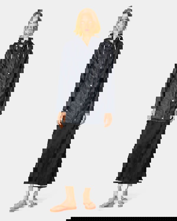 Ilse Jacobsen Rain Womens Short Rubberised Raincoat - Dark Indigo 660