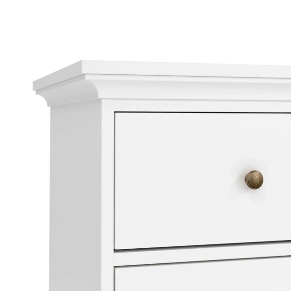 Wyld Haus Osaka Farmhouse Wide White Wooden Chest 8 Drawers