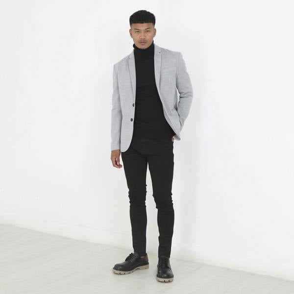 Brave Soul Grey Single Breasted Blazer - Grey Image 3