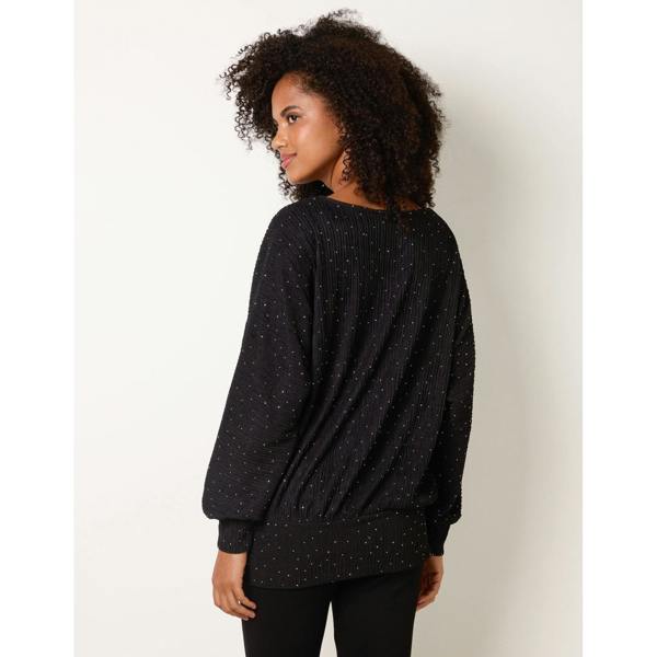 Blue Vanilla Rhinestone Batwing Top