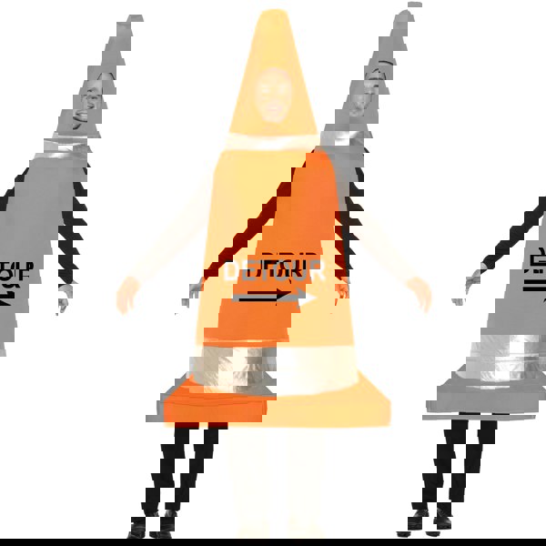 Bristol Novelty Unisex Traffic Cone Costume - Orange/Silver/Black