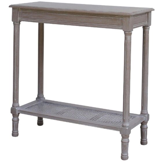 Wyld Haus Laurelbrook Console Table Rattan Bottom Shelf