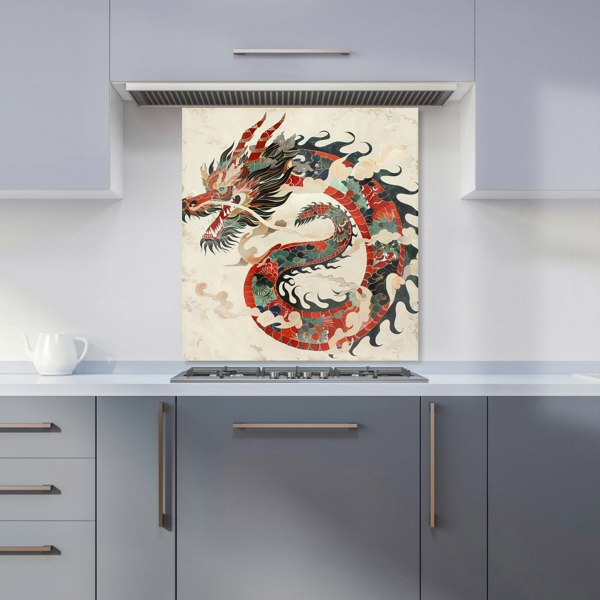 Warren Reed - Designer Majestic Chinese Dragon Swirl Kitchen Splashback