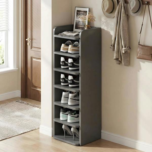 Living and Home 7-Tier Narrow Tall Shoes Rack Shoe Cabinet for Entryway