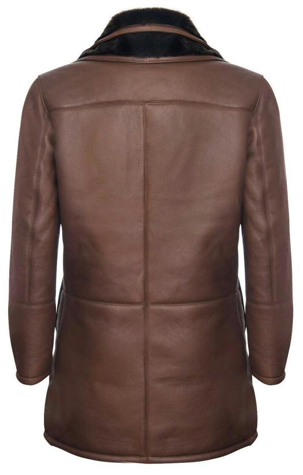 Infinity Leather Mens Warm Shearling Sheepskin Leather Coat-Florence