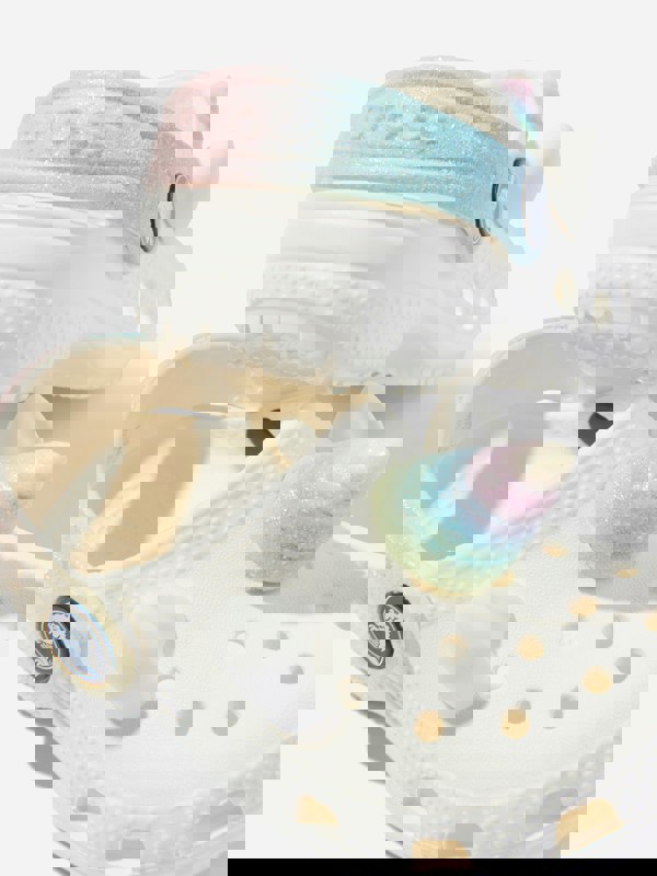 Crocs Girls Classic I Am Rainbow Unicorn Clog in White