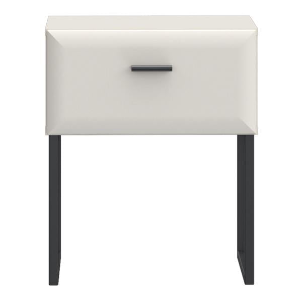 Furniture To Go Akihisa Bedside Table with Drawer and Metal Legs in Sand