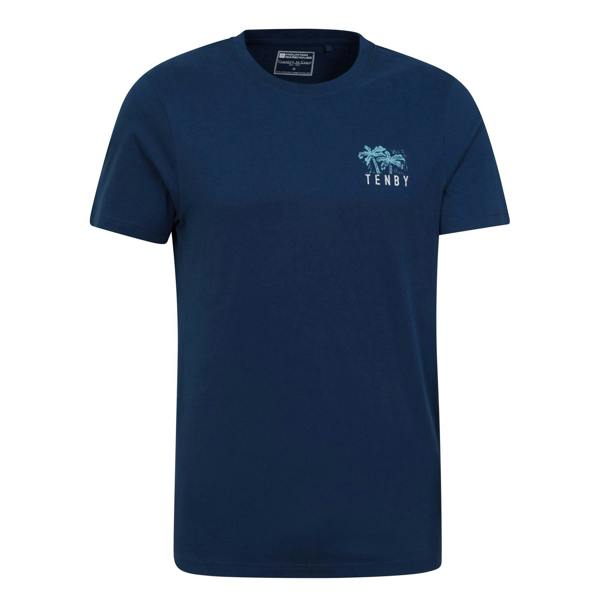 Mountain Warehouse Mens Tenby Back Print Organic T-Shirt - Navy - 