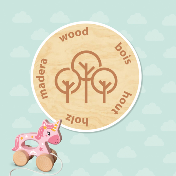 SES Creative Push and pull 2 in 1 wooden unicorn