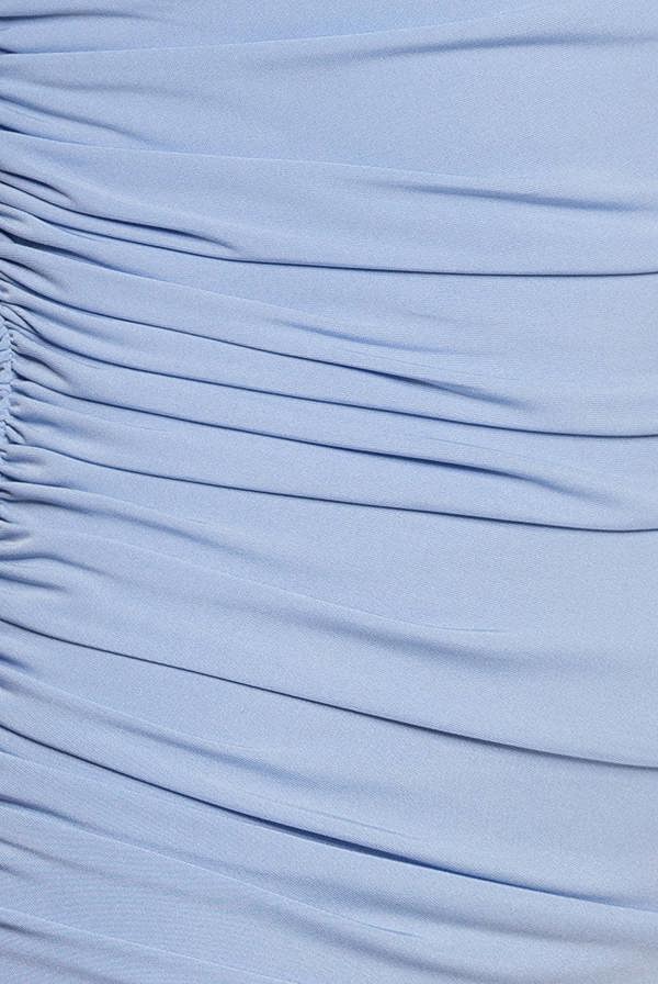 One Shoulder Asymmetric Twist Maxi Dress - Blue DR5089