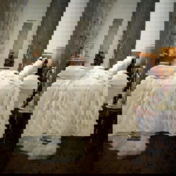 Smart Living Teddy Plain Duvet Cover and Pillowcase Set - Cream