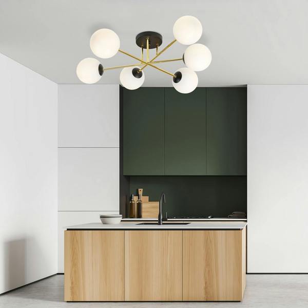 Emibig MAGNUM Ceiling lamp  6 x E14  Black, gold with White Shade