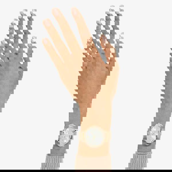 Swarovski Clarica Crystal Dial Gold Tone Bracelet Watch 5740823