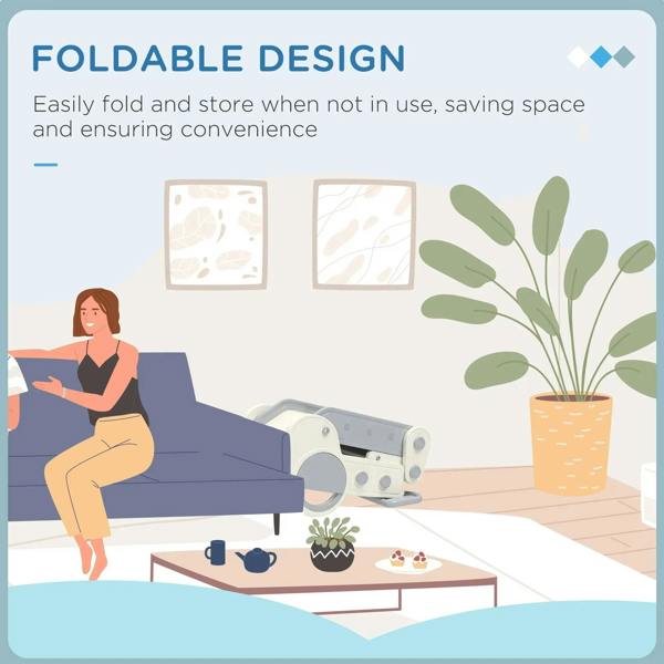 Foldable design infographic showing a kids slide ready to fold and store