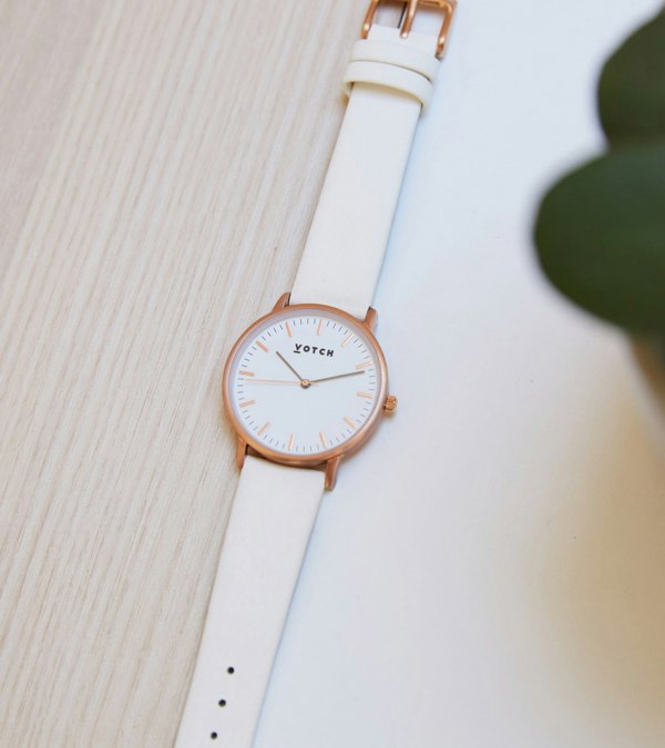 Votch Rose Gold & Off White Watch | Moment