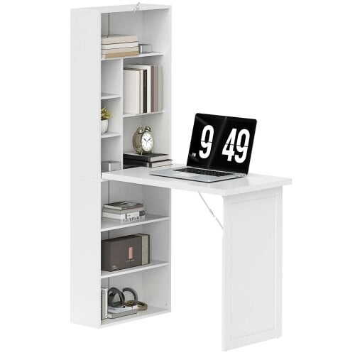 Wyld Haus Larono 98cm White 3 Section Work Desk With Writing Board And Storage