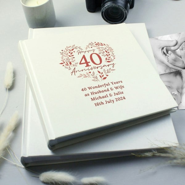 Personalised Memento Company Personalised 40th Ruby Wedding Anniversary Photo Album