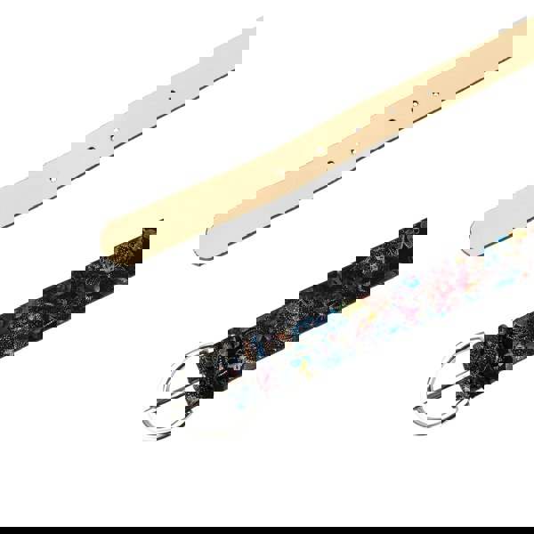 Embassy London Emma - Black Flower - Women's Italian leather belt