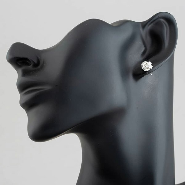 T. H. Baker Silver Textured Knot Stud Earrings 8-55-6429