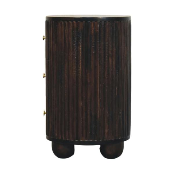 Artisan Furniture Curved Fluted 3-Drawer Bedside