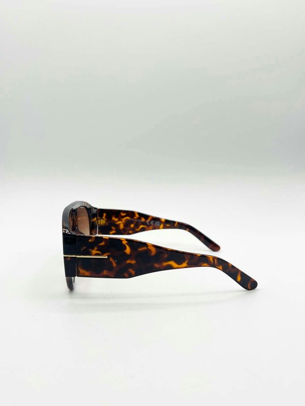 SVNX Oversized Rounded Tortoiseshell Sunglasses
