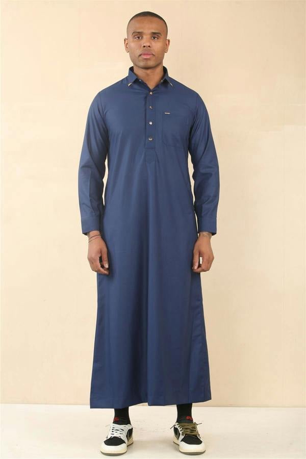 Infinity Leather Men's Thobe Arab Saudi Emirati Islamic Clothing Jubba Robe