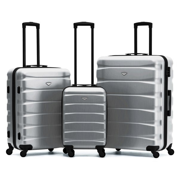 Flight Knight Set of 3 Hard Shell Suitcase Cabin & Check in Cases with TSA Lock