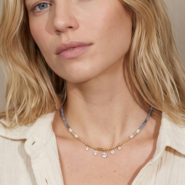 Uchi & Soto Enso Bead and Stone Necklace