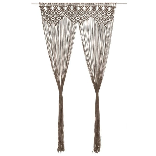 Berkfield Macrame Curtain Taupe 140x240 cm Cotton