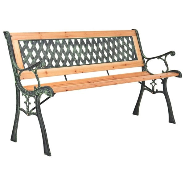 Berkfield Garden Bench 116 cm Cast Iron and Solid Wood Fir