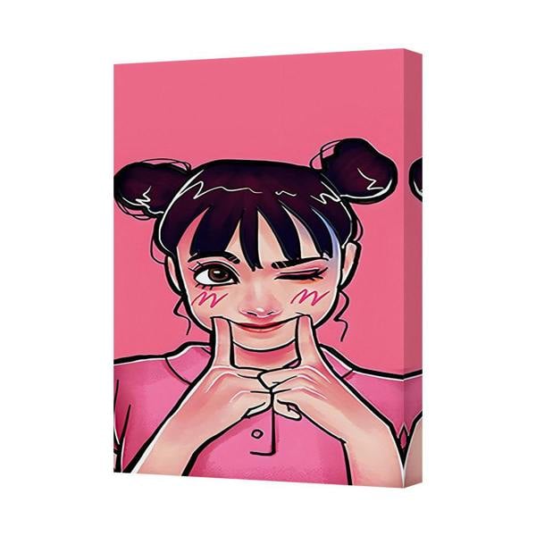 Benjamin Tate Design Pink Contemporary Canvas Art Print On Deep Wooden Gallery Frame