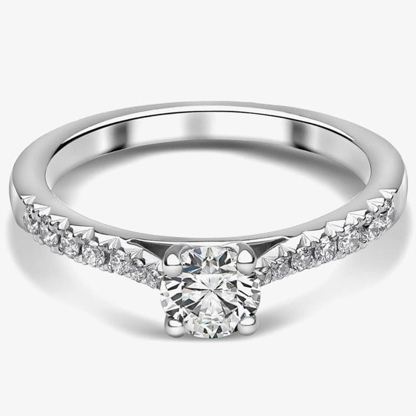 T. H. Baker Platinum Diamond Four Claw Solitaire Ring 01G4K-P001