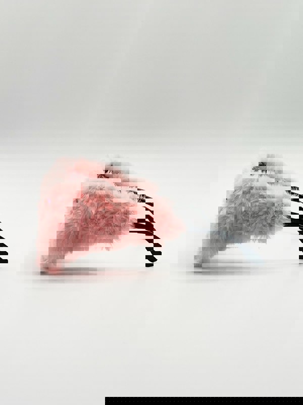 SVNX Faux fur Cateye Sunglasses with multicoloured Gems in Pink