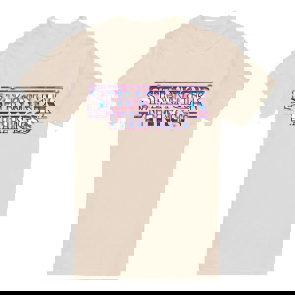 Stranger Things Mens Metal Logo T-Shirt - Natural