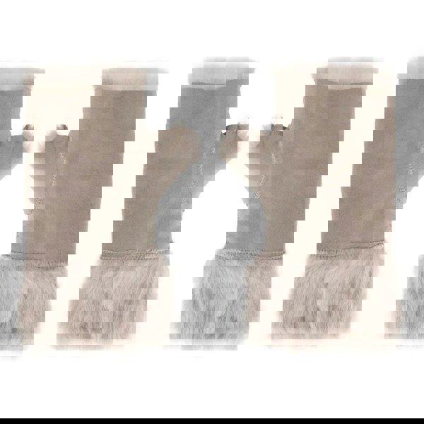 Infinity Leather Women’s Suede Leather Shearling Lined Fingerless Gloves