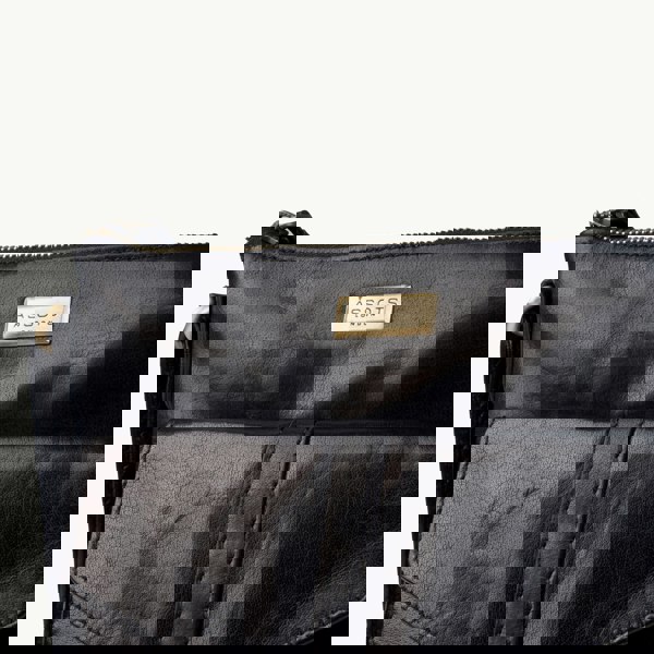 Assots London 'HOXTON' Black Vintage Leather Crossbody Sling Bag