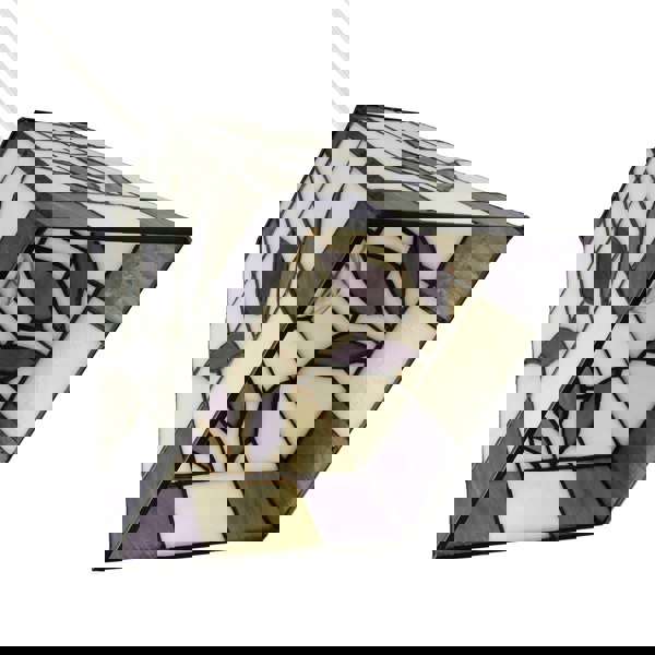 Square Purple and Amber Stained Glass Tiffany Pendant Lighting Shade Image 5