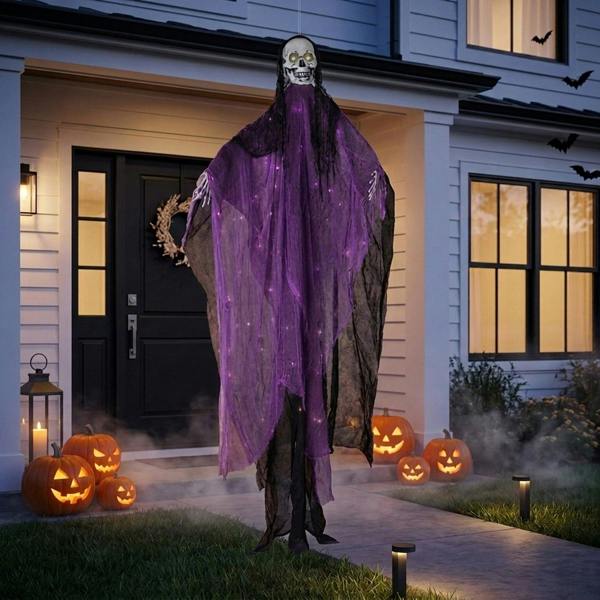 Garden Greatness 7ft Suspended LED Ghoul with Skull Face