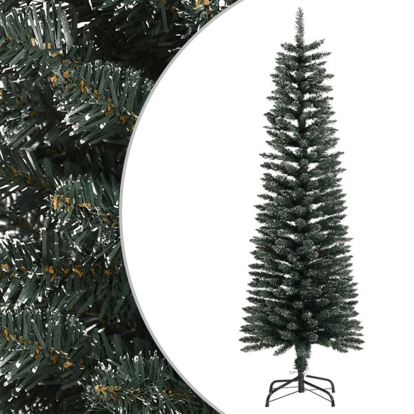 Berkfield Artificial Slim Christmas Tree with Stand Green 150 cm PVC