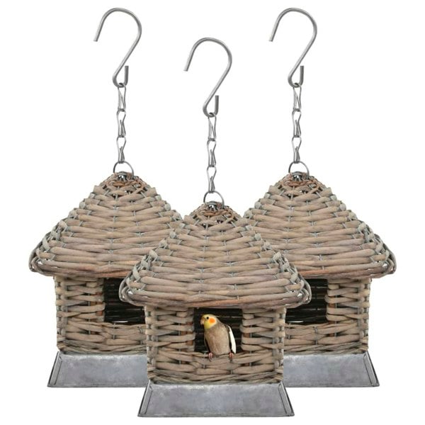 Berkfield Bird Houses 3 pcs Wicker