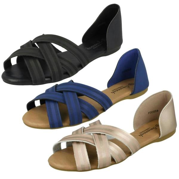 Savannah Ladies Savannah Flat X Strap Sandals