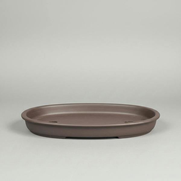 Yorkshire Bonsai Premium Yixing Bonsai Pot | Unglazed Shallow Oval | 30cm x 22cm x 3cm