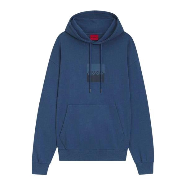 Hugo Mens Hooded Regular Drop Sleeve Hoodie - Medium Blue - 