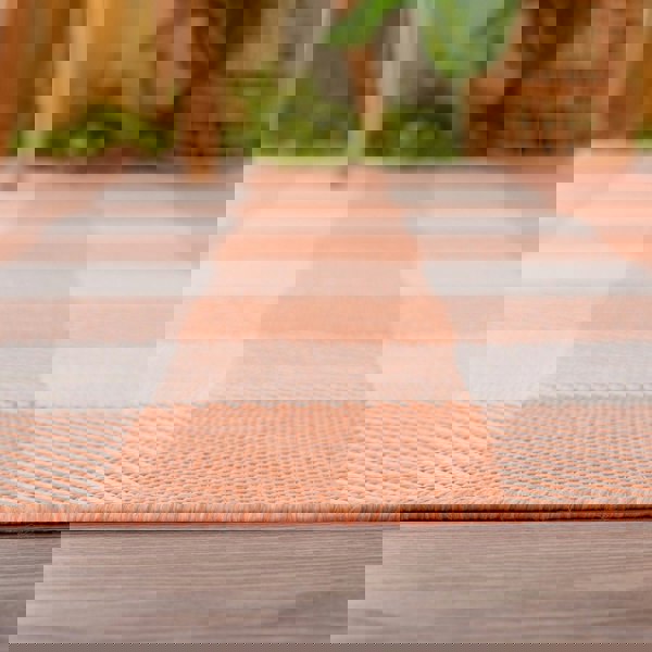 Outdoor-Indoor Rug Orange Geometric Design Weather-Proof | The Rugs