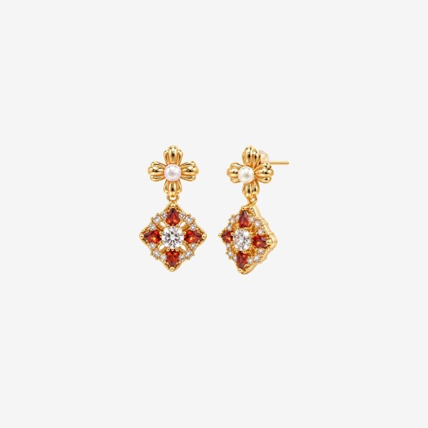 Uchi & Soto Kinmokusei Solid 925 Silver with 18K Gold Vermeil and Pearl Earrings
