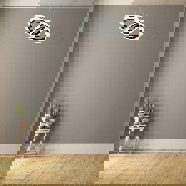 Milagro Cosmo Black LED Pendant Lamp Stylish Ring Lights