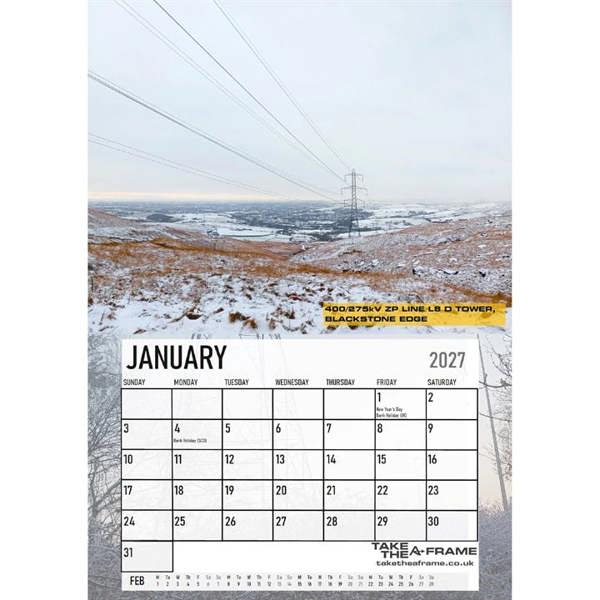 Pylons A3 Calendar 2027, Wall Calendars, Month To View, Natural World, Gift